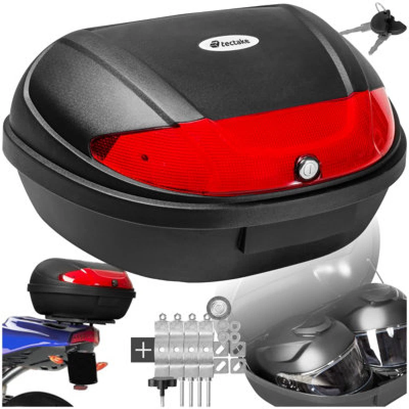 Image of Tectake Top Box For Motorcycle Approx. 48 Litres - Black