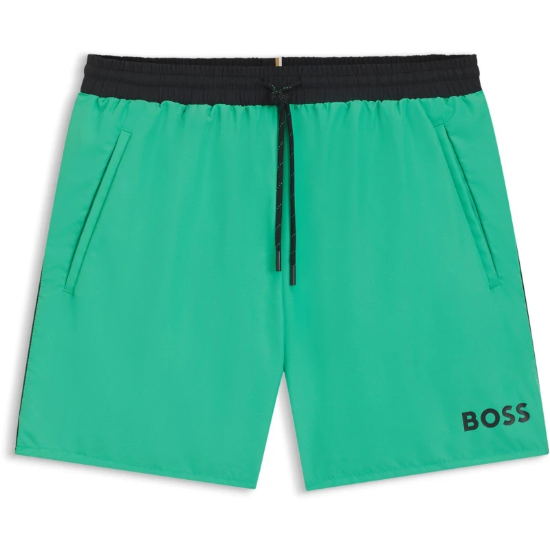 Image of Boss Mens Starfish Breathable Mesh Swim Shorts Bright Green male Small