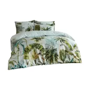 Image of Paoletti Forsteriana Palm Tree Duvet Cover Set (Single) (Multicoloured)