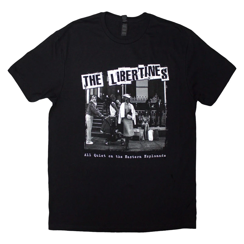 Image of The Libertines Mens Aqotee Album T-Shirt in Black Size: XL Black Male XL