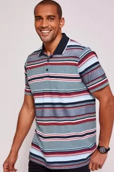Image of Short Sleeve Variated Stripe Polo Shirt