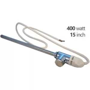 Image of 400W Towel Rail Element with 1/2Chrome Tee & Blanking Plug - Tesla