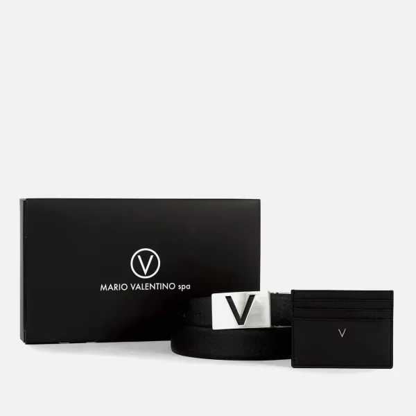 Image of Valentino Mens Dak Belt & Cardholder Giftset - Black - M