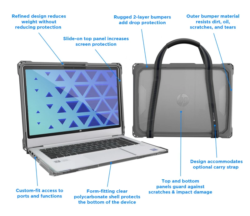 Image of MAXCases HPEFLPB440GRY laptop case 35.6cm (14") Shell case Grey