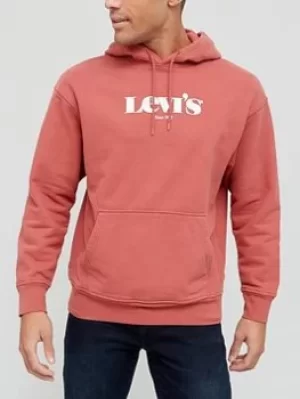 Image of Levis Levis Graphic Logo Overhead Hoodie, Burgundy, Size S, Men