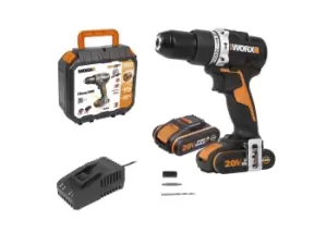 Image of Worx WX352 20V 2x2Ah Cordless Brushless Combi Drill Kit