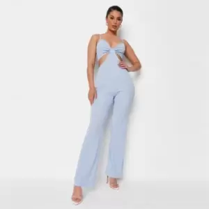 Image of Missguided Cut-Out Cami Jumpsuit - Blue