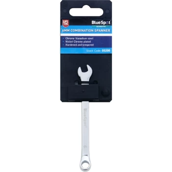 Image of Bluespot - 05200 6mm Fully Polished Chrome Vanadium Spanner