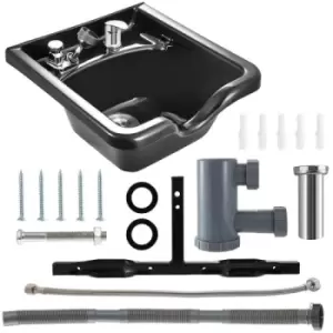 Image of Shampoo Bowl Black ABS Plastic Salon and Spa Hair Sink Beauty