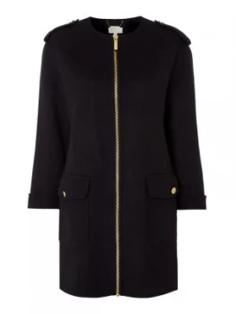 Image of Michael Kors Zip Detail Double Face Coat Black