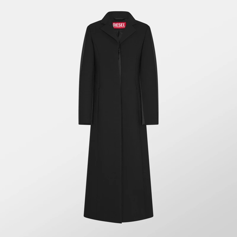 Image of Diesel Womens Structured Tailored Overcoat Black female 4 (36)