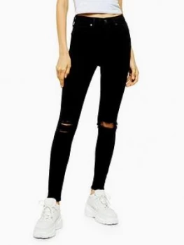 Image of Topshop Arizona Rip Jamie Jeans - Black