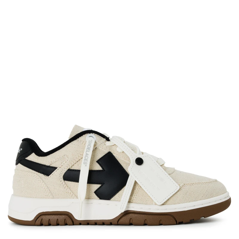 Image of Off White Womens Slimoutofoffice Low-Top Trainers Ivory/Black female 3 (36)