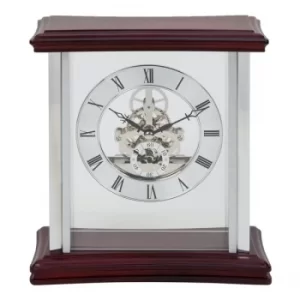Image of WILLIAM WIDDOP Floating Skeleton Dial Mantel Clock 20cm