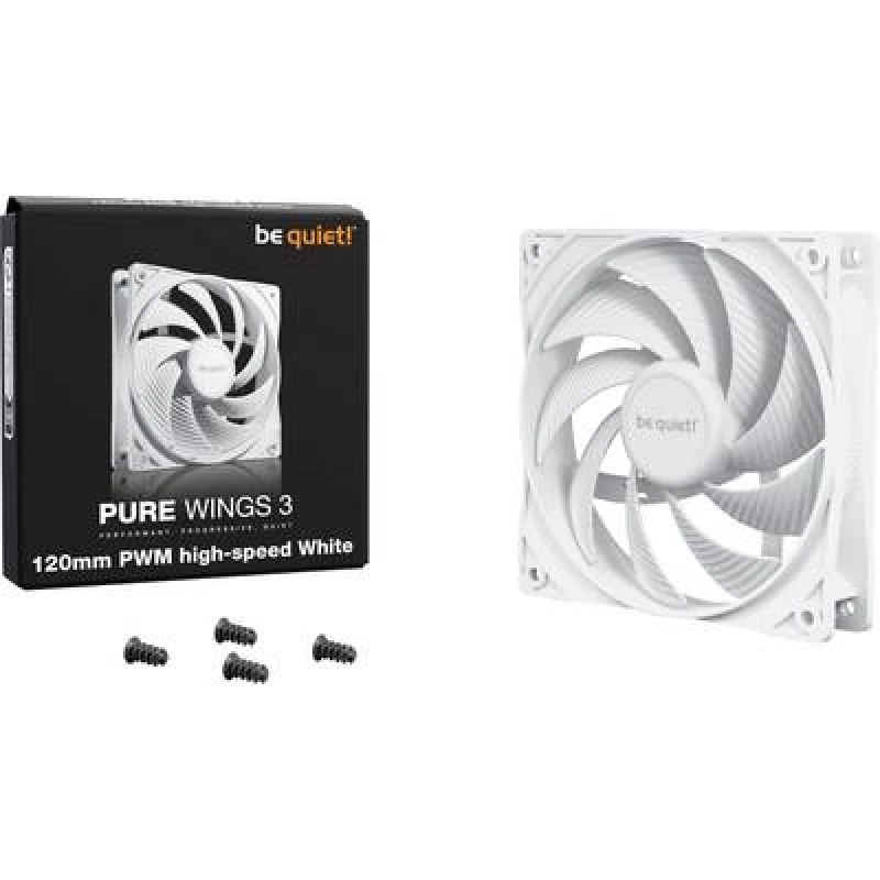 Image of Be Quiet Pure Wings 3 PWM High Speed 120mm Chassis Fan in White
