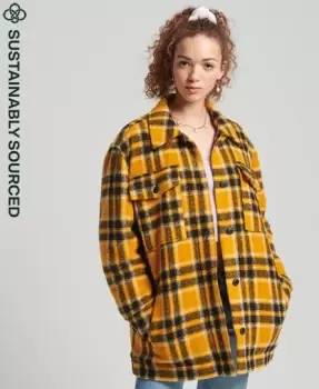 Image of Superdry Womens Overshirt Jacket Yellow / Yellow Check - Size: L