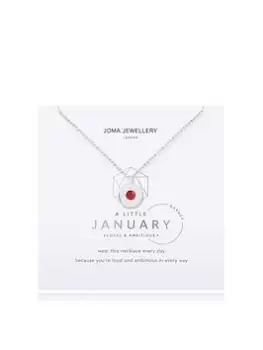 Image of Joma Jewellery 'A Little' Birthstone Silver Necklace, February, Women