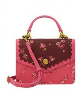 Image of Cath Kidston Scalloped Printed Wimbourne Ditsy Mini Leather Bag - Pink, Women