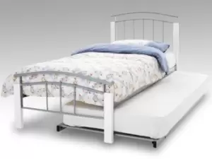 Image of Serene Tetras 3ft Single Silver and White Metal Guest Bed Frame