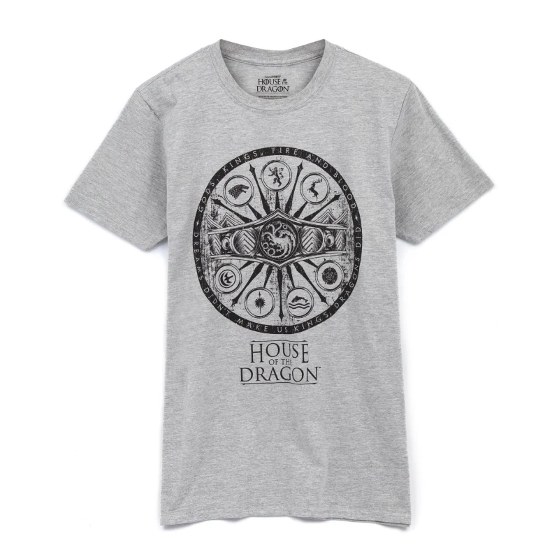 Image of Game Of Thrones Game Of Thrones Men Short Sleeved T-Shirt in Grey Size: Small Grey S Male 5060977370624