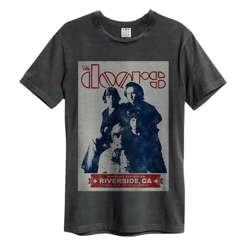 Image of Amplified Amplified Men Riverside The Doors T-Shirt in Charcoal Size: Small Charcoal S Male 5063470090266
