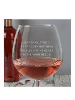 Image of Personalised Large Wine Glass, One Colour, Women