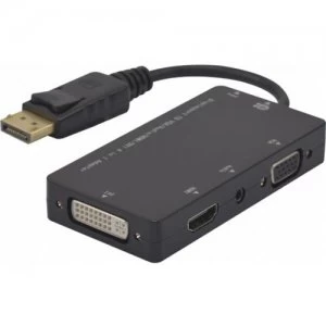 Image of Hypertec 127377-HY video cable adapter DisplayPort DVI-D + VGA (D-Sub) + HDMI Black