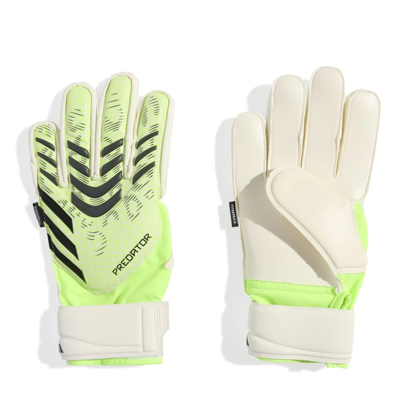 Image of adidas Predator Match Fingersave Goalkeeper Gloves Juniors Lemon/Black unisex 3