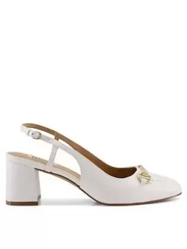 Image of Dune London Cassie Snaffle Open Court - White Leather, White, Size 3, Women