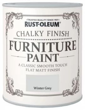 Image of Rust-Oleum Chalky Matt Furniture Paint 750ml - Winter Grey