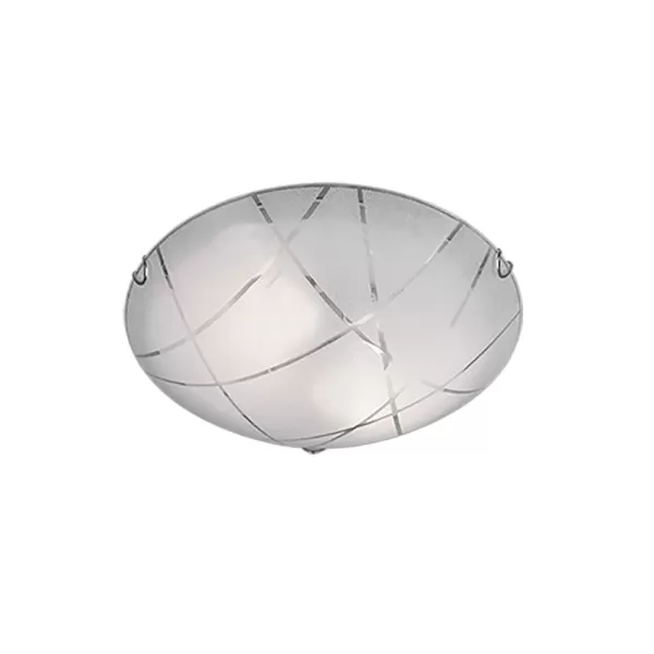 Image of Sandrina Modern 2 Light Patterned Glass Flush Ceiling Light White