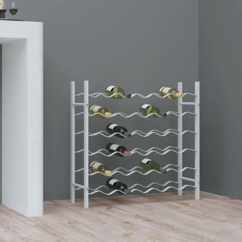 Image of VIDAXL Wine Rack for 36 Bottles White Metal Vidaxl 8720286827246