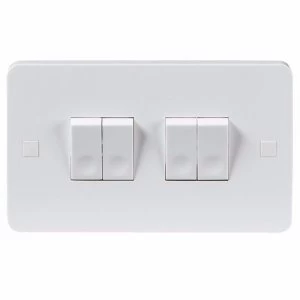 Image of KnightsBridge Pure 9mm 10A White 4G 2 Way 230V Electric Wall Plate Switch