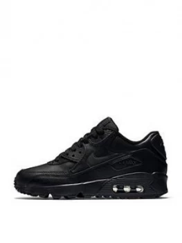 Image of Nike Junior Air Max 90 Leather - Black, Size 3