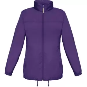 Image of B&C Womens/Ladies Sirocco Lightweight Windproof, Showerproof & Water Repellent Jacket (XS) (Purple)