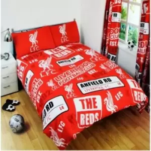 Image of Liverpool FC Patch Duvet Set (Single) (Red/White) - Red/White