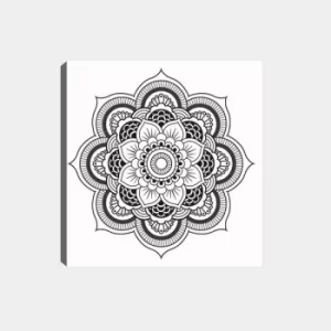 Image of MANDALA51 White Black Decorative Canvas Painting