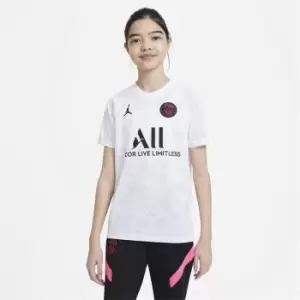 Image of Nike Paris Saint Germain x Jordan Pre Match Shirt Junior - White