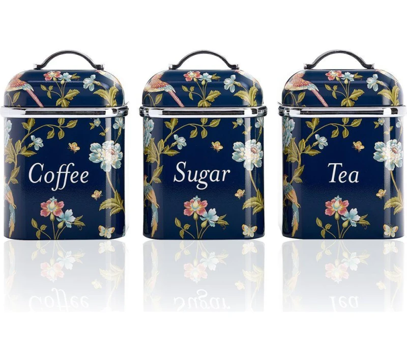 Image of VQ Laura Ashley 3 Piece Canister Set - Elveden Navy, Blue 5060706037484