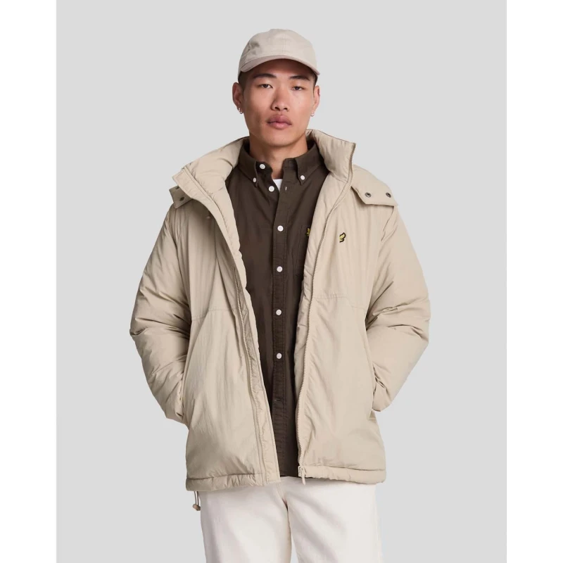 Image of Lyle & Scott Padded Puffer Jacket Stone S