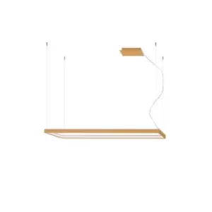 Image of Tuula Integrated LED Rectangle Pendant Ceiling Light, Gold, 4000K, 8096lm