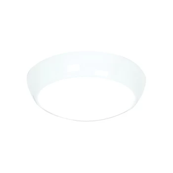 Image of Saxby Vigor LED - Flush Ceiling Light 325mm Round Flush IP44 16W & 2W Gloss White