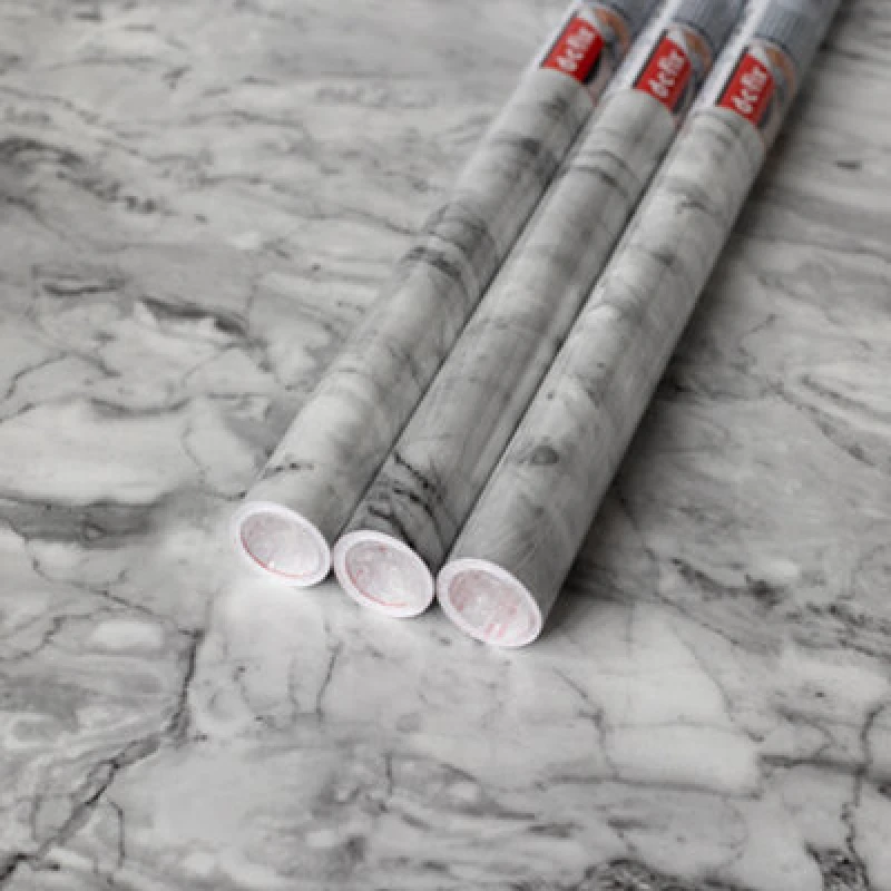 Image of D-C-Fix Marble Romeo Grey Self Adhesive Vinyl Wrap Film For Kitchen Worktops And Furniture 2M(L) 67.5Cm(W) Pack Of 3 Rolls