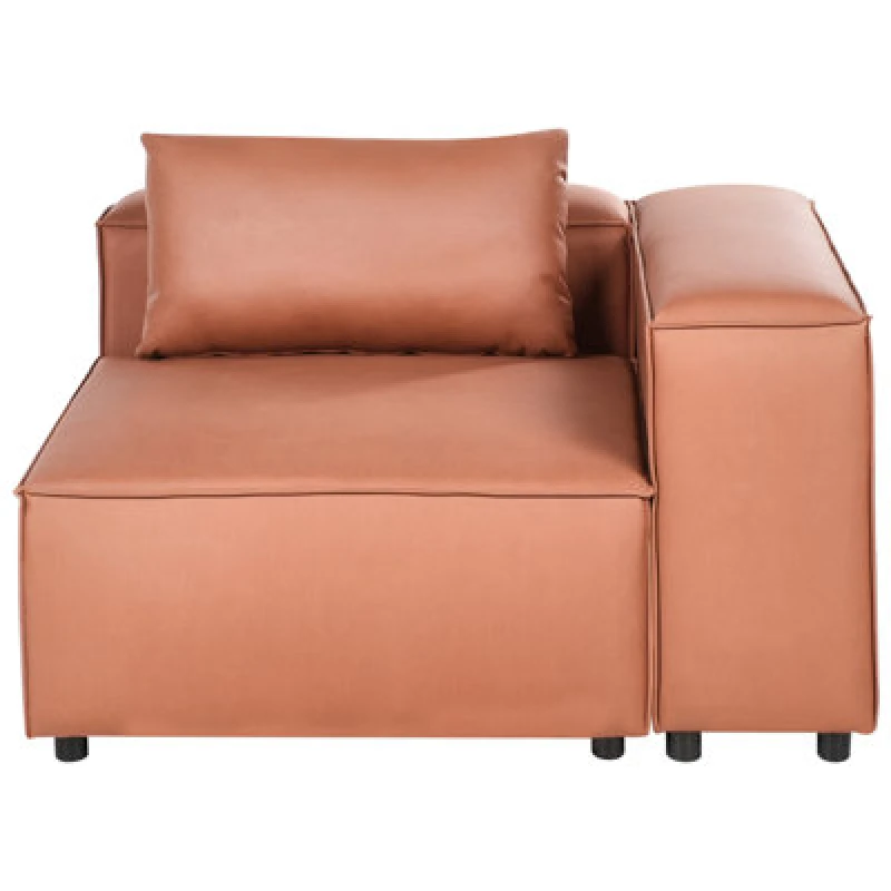 Image of Beliani Corner Seat Brande Faux Leather Golden Brown Symmetrical