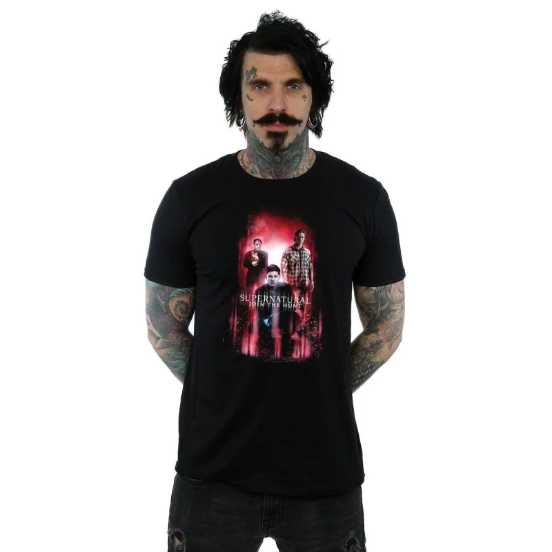 Image of Supernatural Supernatural Men Group Crowley T-Shirt in Black Size: Small Black S Male 5057245665049