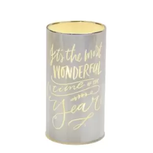 Image of LED Light Up Glass Ornament "The Most Wonderful Time"