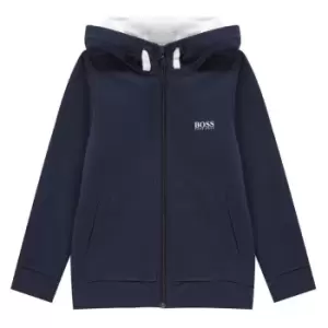 Image of Boss Logo Zip Hoodie - Blue