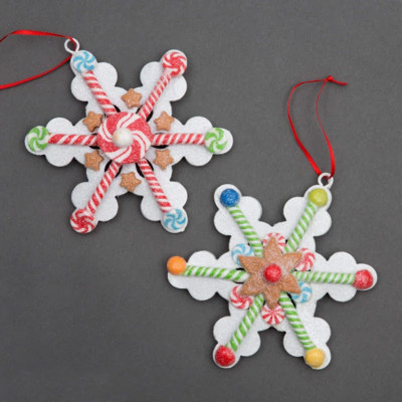 Image of Shatchi Christmas Tree Hanging Decorations 2Pcs Snowflakes Multi