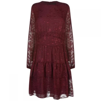 Image of Label Lab Sophie burnout dress - Berry