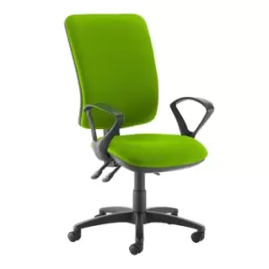 Image of Dams MTO Senza Extra High Back Operator Chair with Fixed Arms - Belize Red